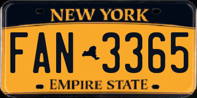 NY license plate FAN3365