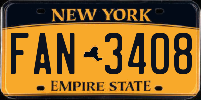 NY license plate FAN3408