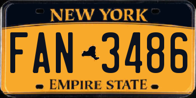 NY license plate FAN3486