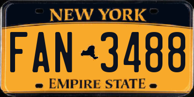 NY license plate FAN3488
