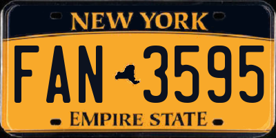 NY license plate FAN3595
