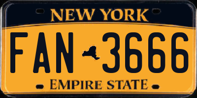 NY license plate FAN3666