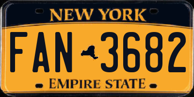 NY license plate FAN3682