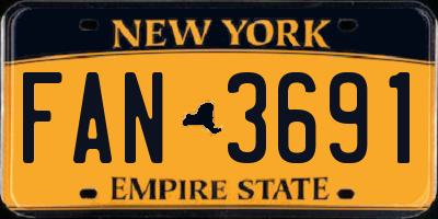 NY license plate FAN3691