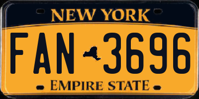 NY license plate FAN3696