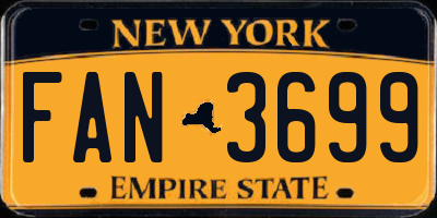 NY license plate FAN3699