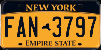 NY license plate FAN3797