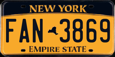 NY license plate FAN3869