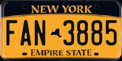 NY license plate FAN3885
