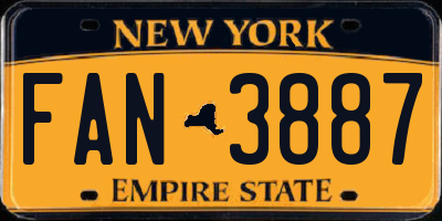 NY license plate FAN3887
