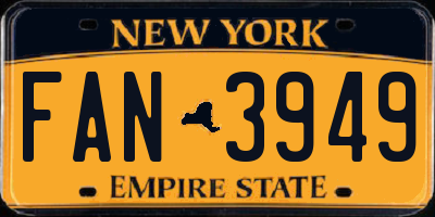 NY license plate FAN3949