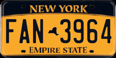 NY license plate FAN3964