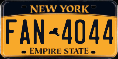 NY license plate FAN4044