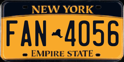 NY license plate FAN4056