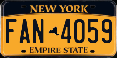 NY license plate FAN4059