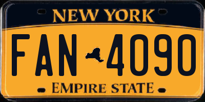 NY license plate FAN4090