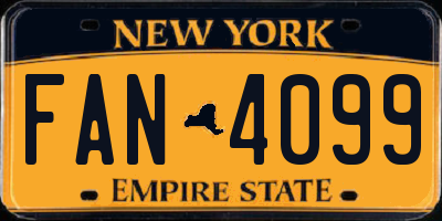 NY license plate FAN4099