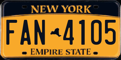NY license plate FAN4105