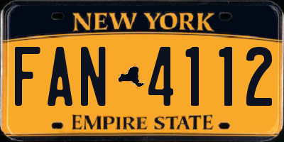 NY license plate FAN4112