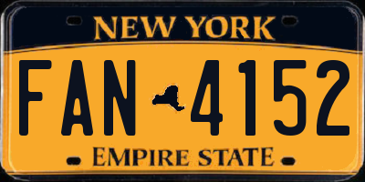 NY license plate FAN4152