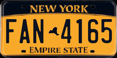 NY license plate FAN4165
