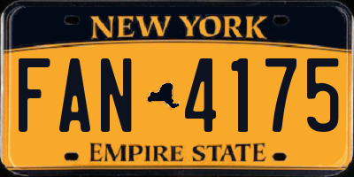 NY license plate FAN4175