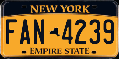 NY license plate FAN4239