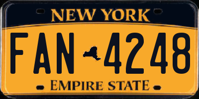 NY license plate FAN4248