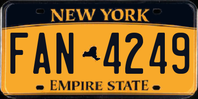 NY license plate FAN4249