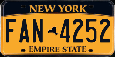 NY license plate FAN4252