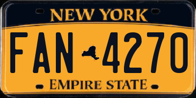 NY license plate FAN4270