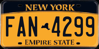 NY license plate FAN4299