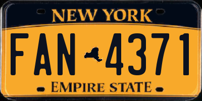 NY license plate FAN4371