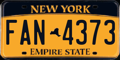 NY license plate FAN4373