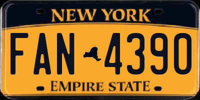 NY license plate FAN4390