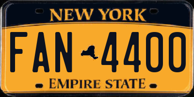 NY license plate FAN4400
