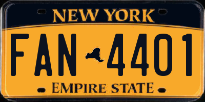 NY license plate FAN4401