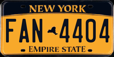 NY license plate FAN4404