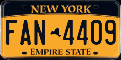 NY license plate FAN4409