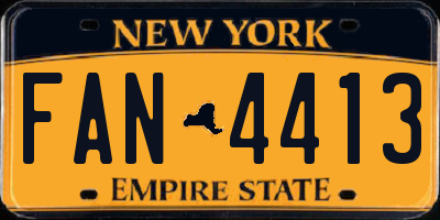 NY license plate FAN4413
