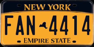 NY license plate FAN4414