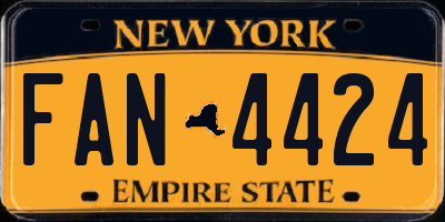 NY license plate FAN4424