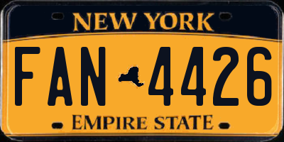 NY license plate FAN4426