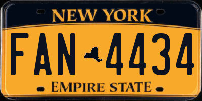 NY license plate FAN4434