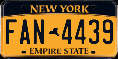 NY license plate FAN4439