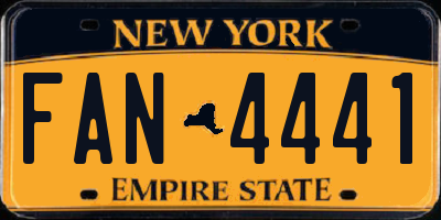 NY license plate FAN4441