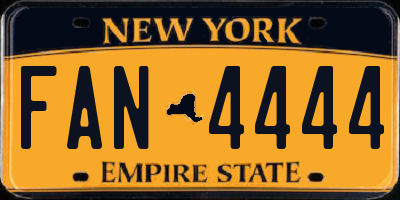 NY license plate FAN4444