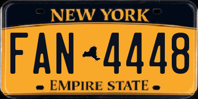 NY license plate FAN4448