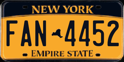 NY license plate FAN4452