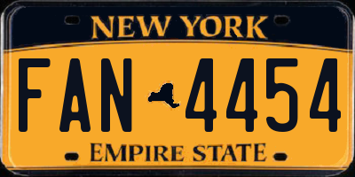 NY license plate FAN4454